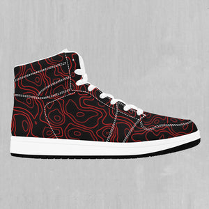 Red Topographic High Top Sneakers