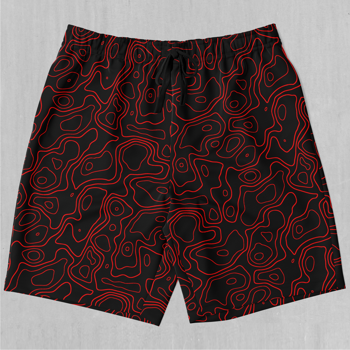 Red Topographic Shorts
