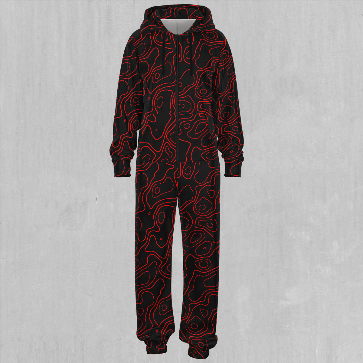 Red Topographic Jumpsuit