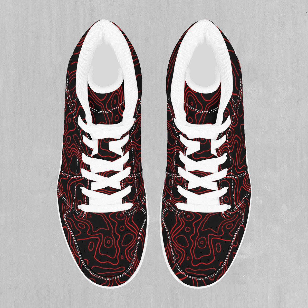 Red Topographic High Top Sneakers