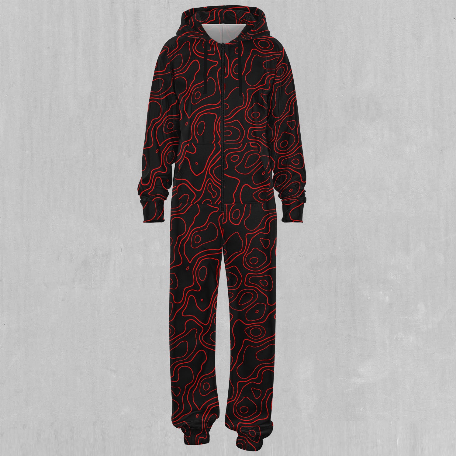 Red Topographic Jumpsuit
