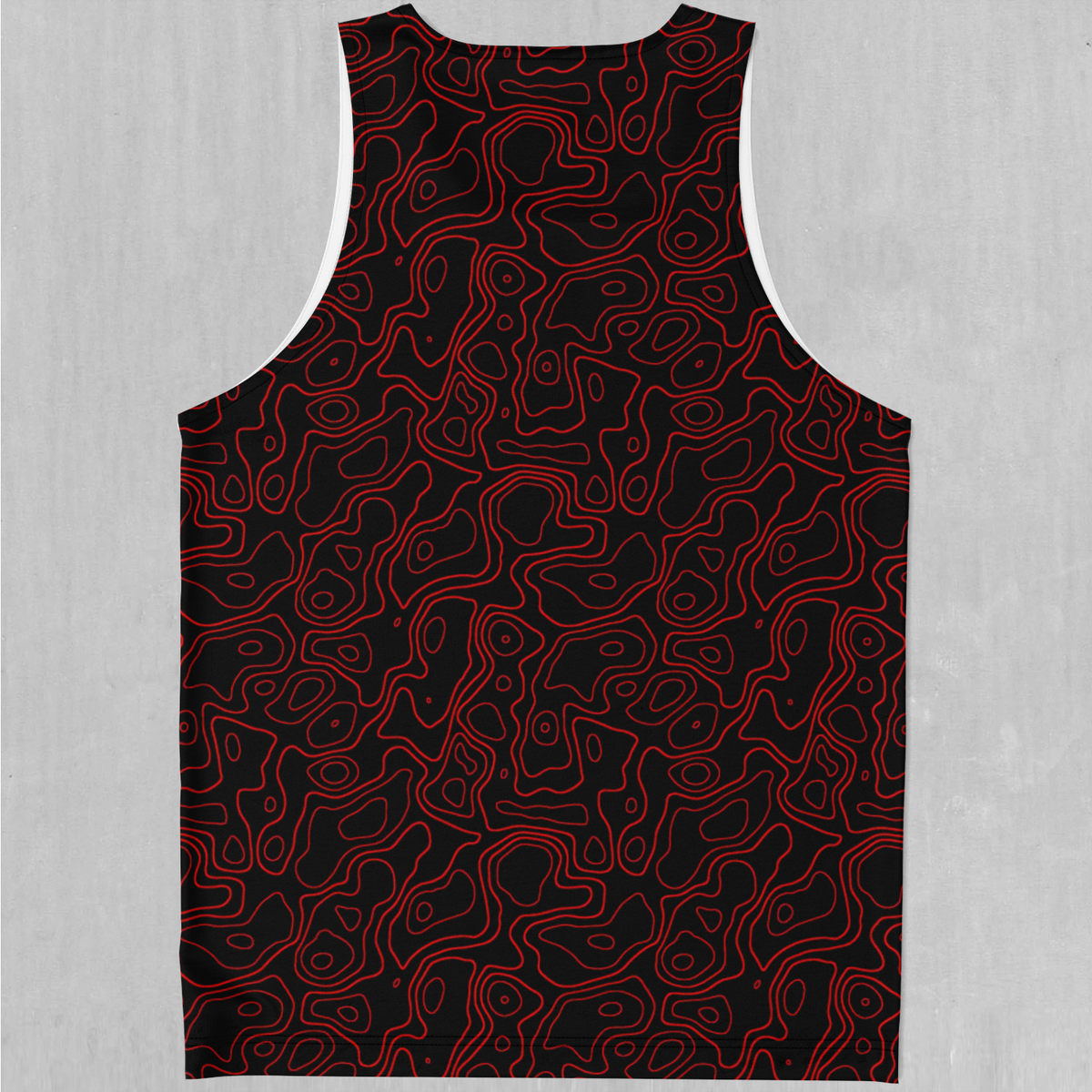 Red Topographic Men's Tank Top - Azimuth Clothing