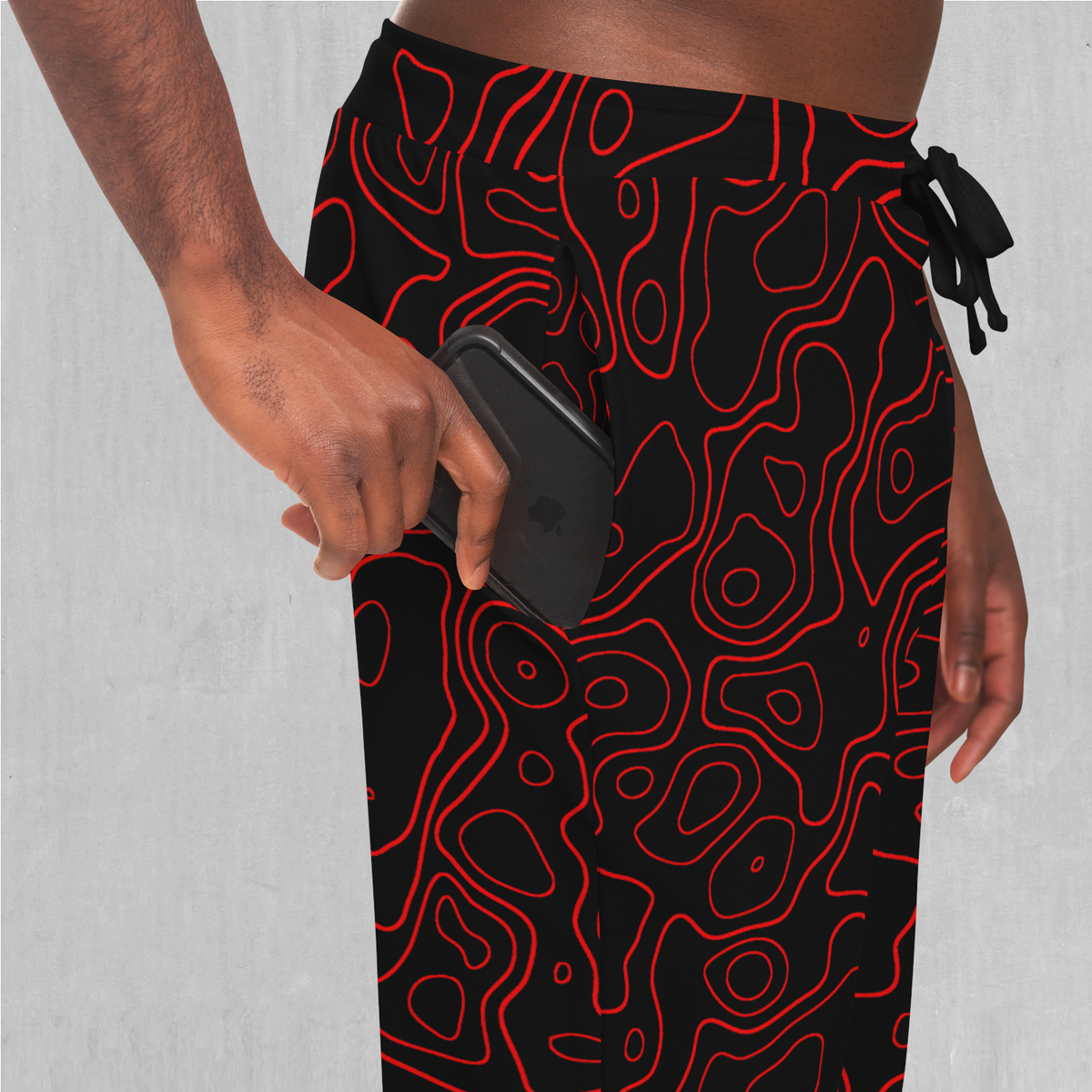 Red Topographic Joggers