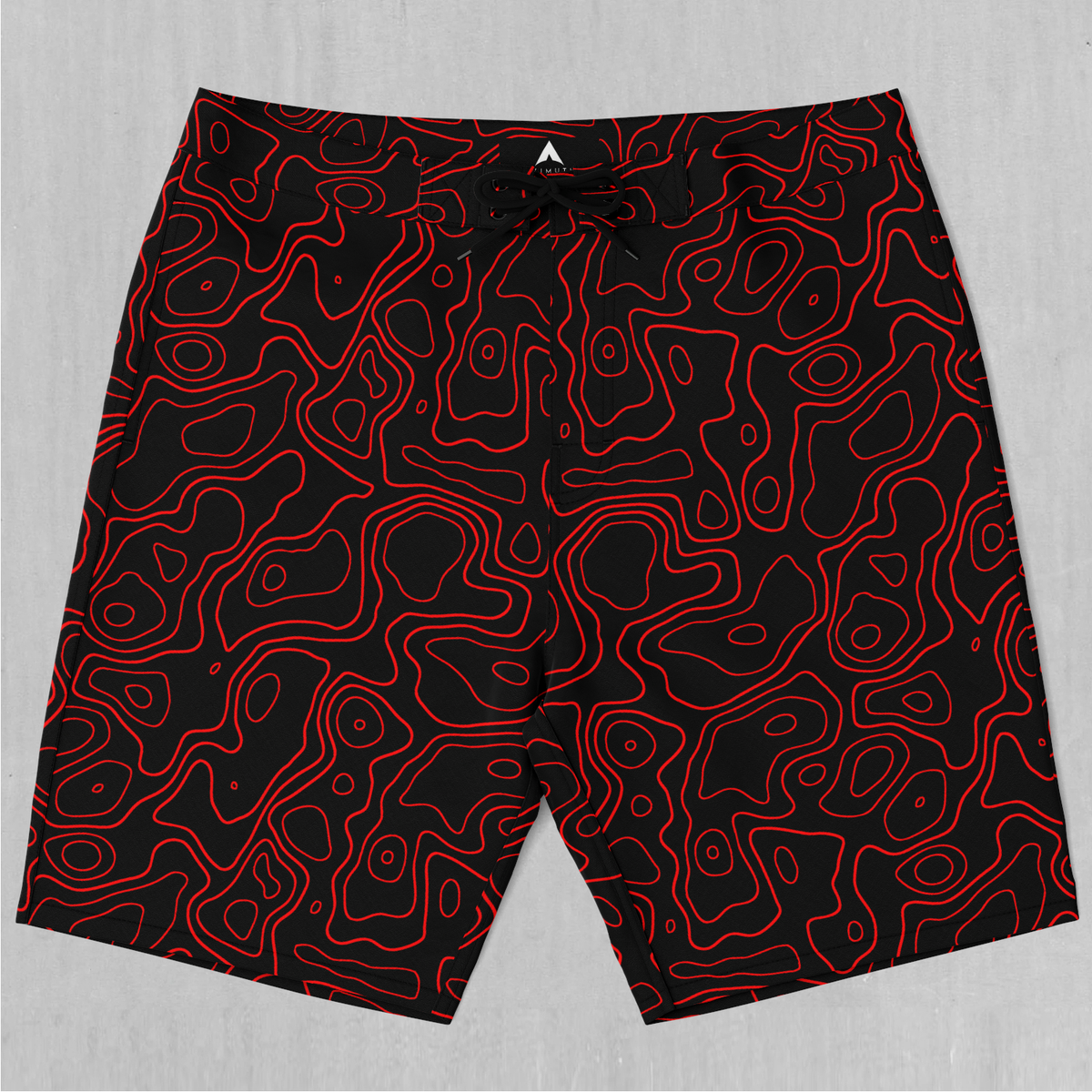Red Topographic Board Shorts