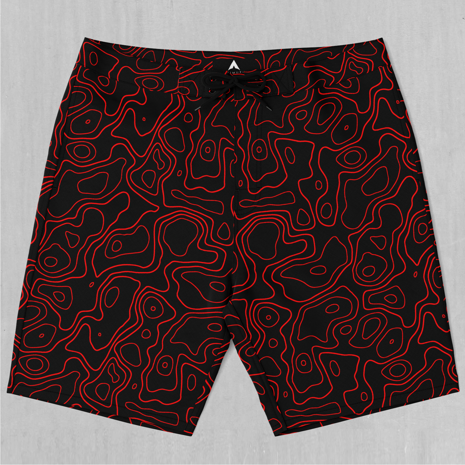 Red Topographic Board Shorts