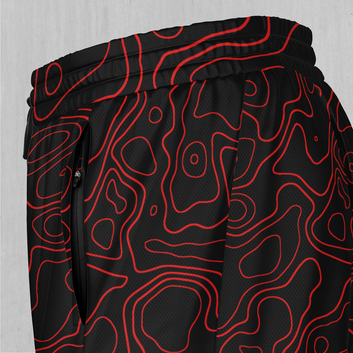 Red Topographic Men's 2 in 1 Shorts
