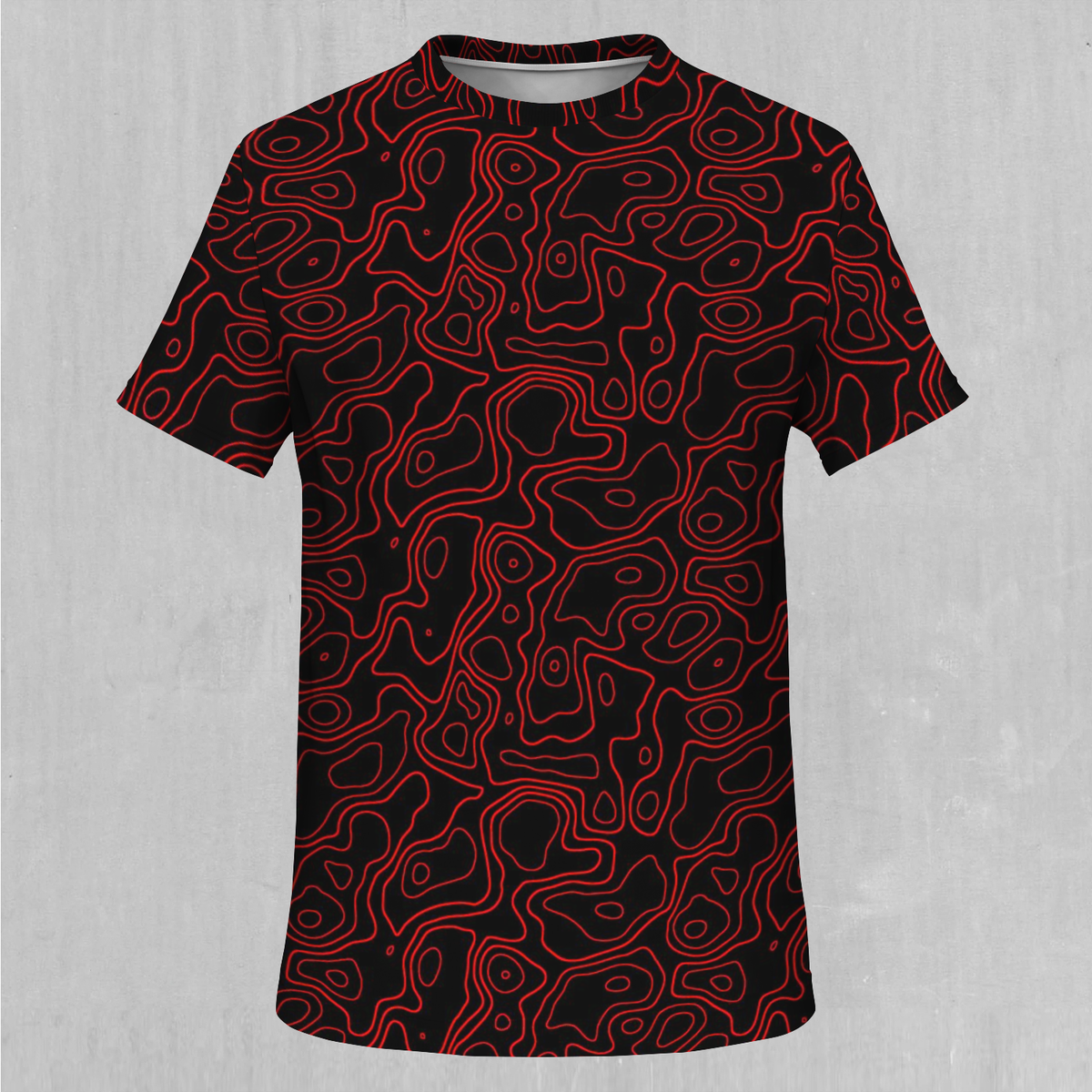 Red Topographic Tee - Azimuth Clothing