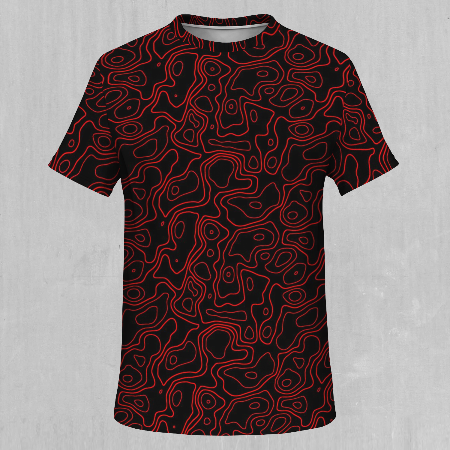 Red Topographic Tee - Azimuth Clothing