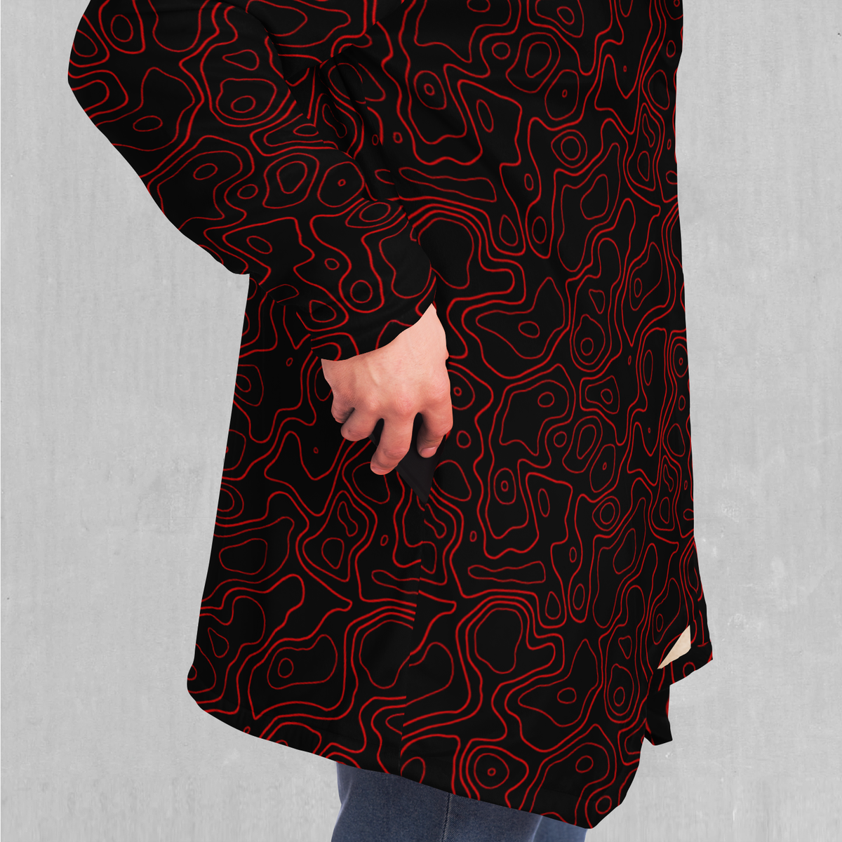 Red Topographic Cloak - Azimuth Clothing