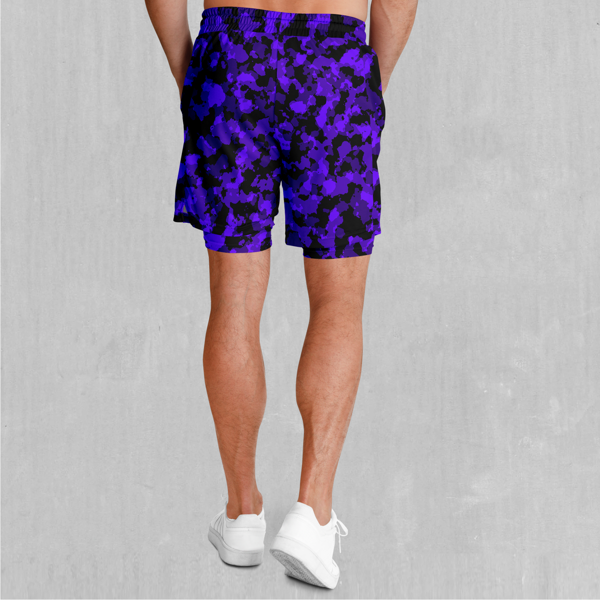 Royalty Purple Camo Men's 2 in 1 Shorts