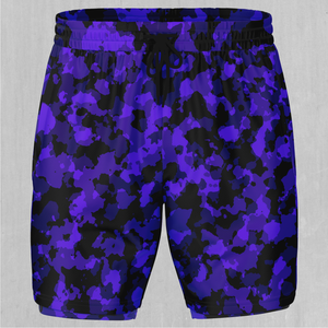 Royalty Purple Camo Men's 2 in 1 Shorts