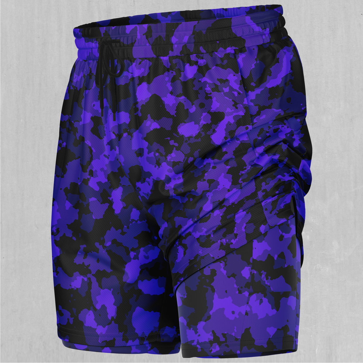 Royalty Purple Camo Men's 2 in 1 Shorts