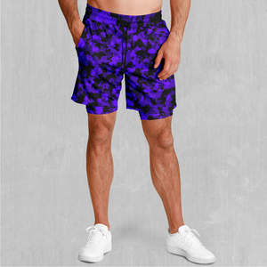 Royalty Purple Camo Men's 2 in 1 Shorts