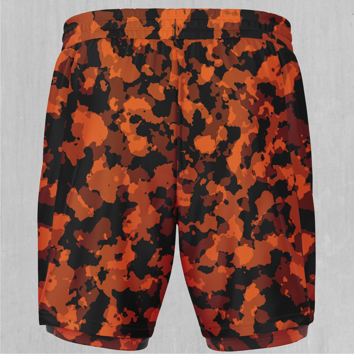 Savage Orange Camo Men's 2 in 1 Shorts