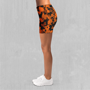 Savage Orange Camo Yoga Shorts
