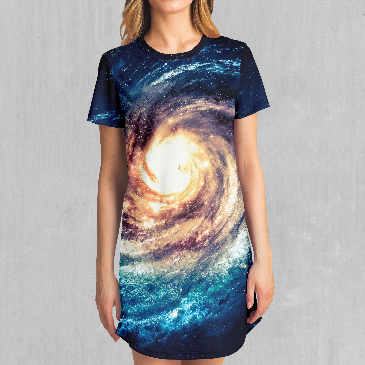 casual galaxy dress SFNEEWHO Girly Purple Pink White Galaxy Nebula Space Summer Hawaiian Beach Retro Dresses Casual Sling Sleeveless Printed Knee Length Dress