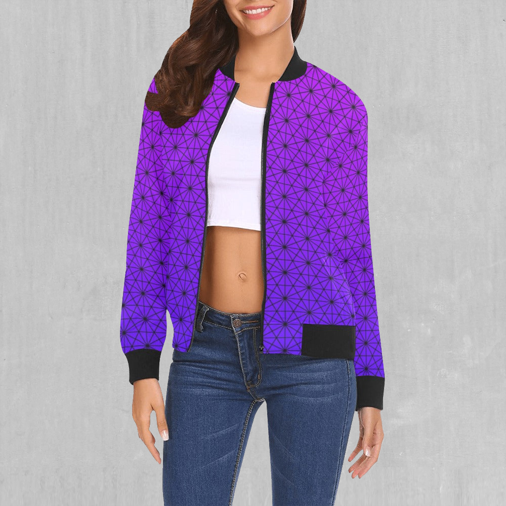 Star Net (Ultraviolet) Women's Bomber Jacket