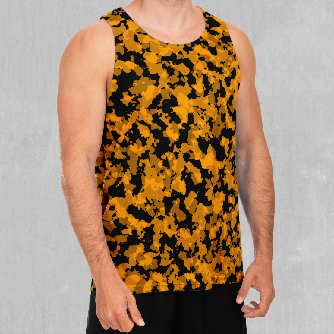 Stinger Yellow Camo Men s Tank Top Festival Tank Top Rave Tank
