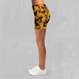 Stinger Yellow Camo Yoga Shorts