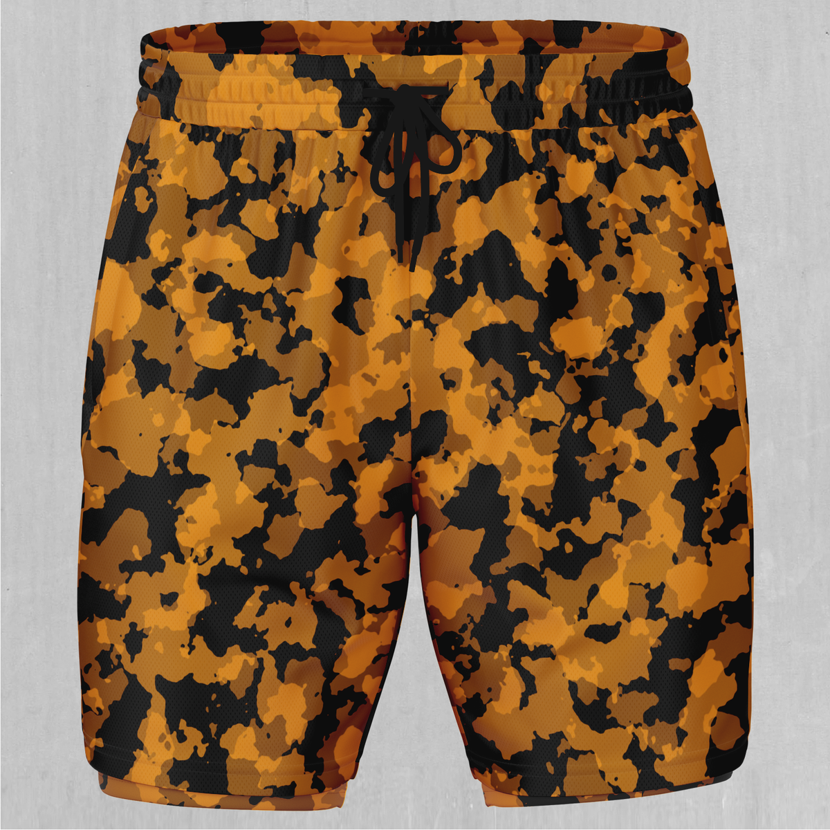 Stinger Yellow Camo Men's 2 in 1 Shorts
