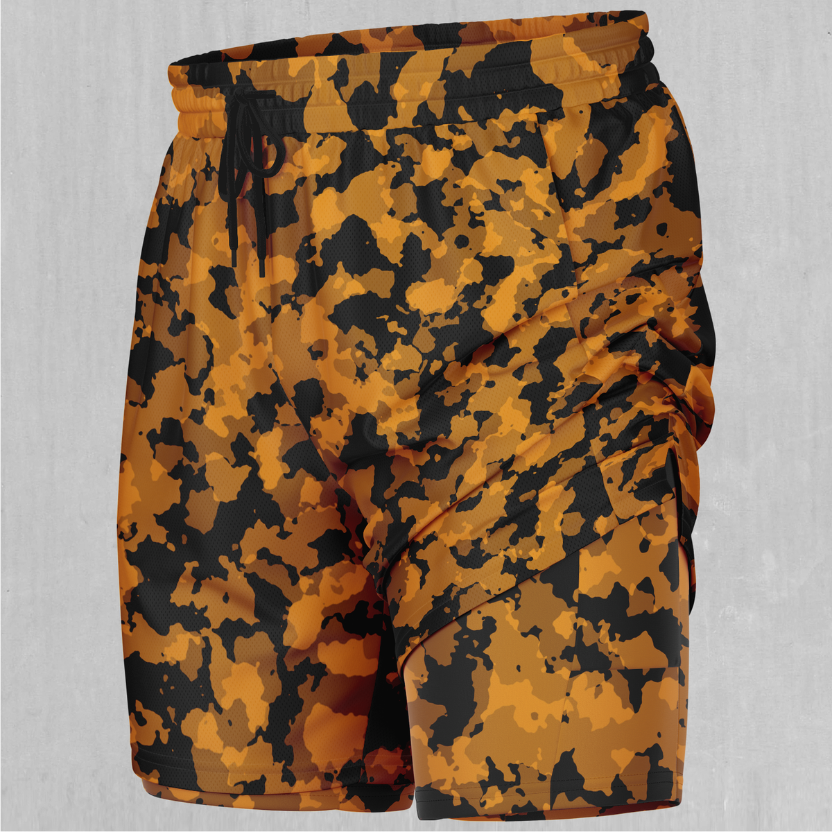 Stinger Yellow Camo Men's 2 in 1 Shorts