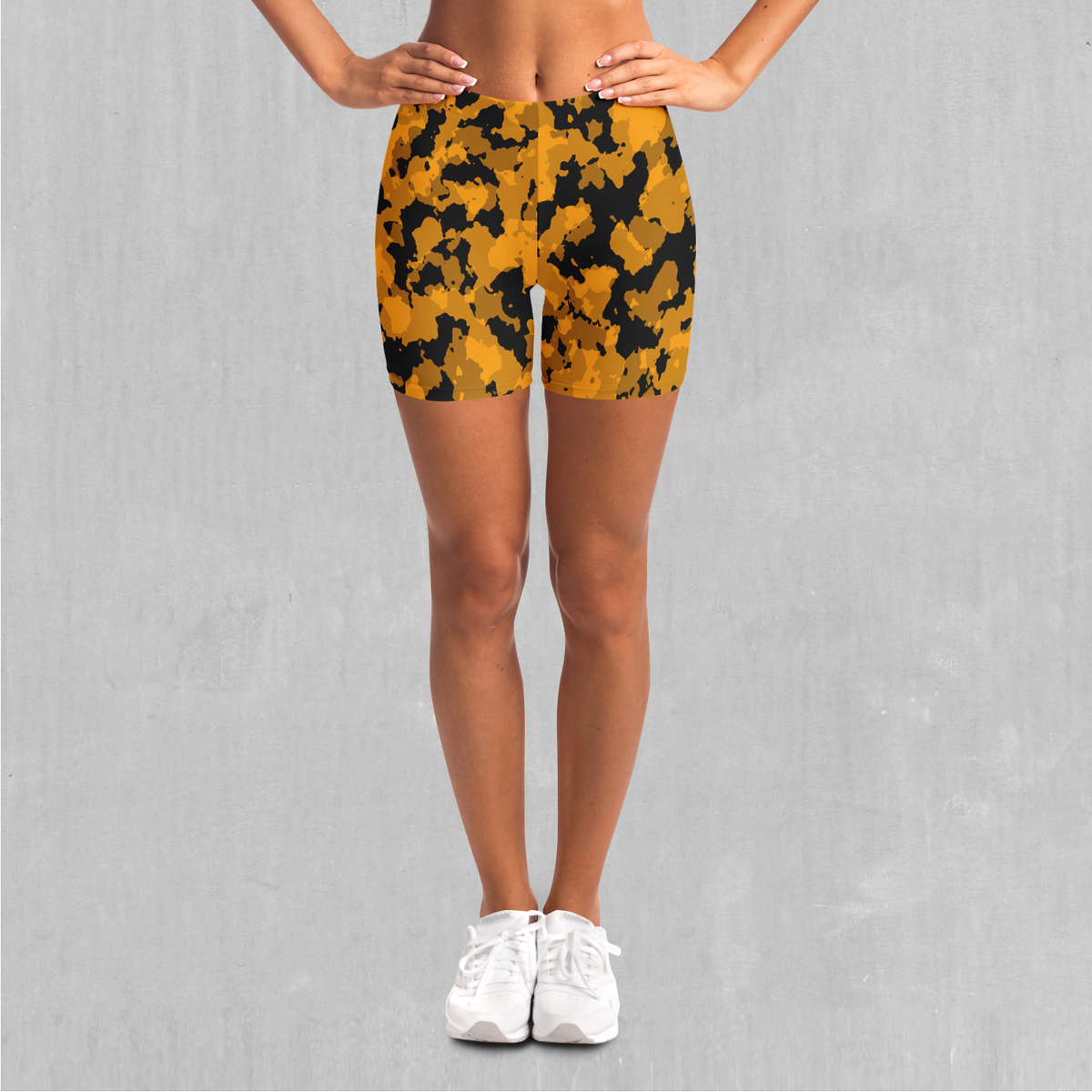 Stinger Yellow Camo Yoga Shorts