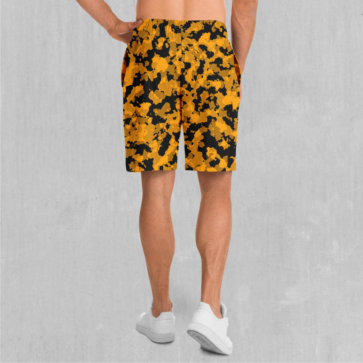 Stinger Yellow Camo Shorts - Festival Clothing, Rave Outfits, EDM Gear