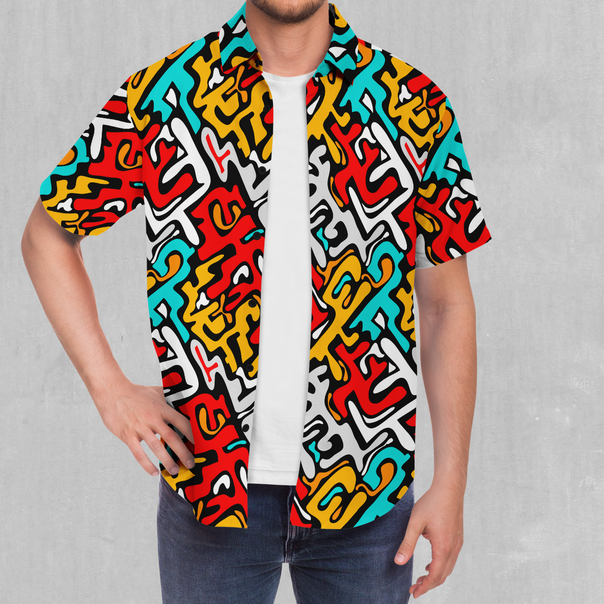 Street Graffiti Button Down Shirt