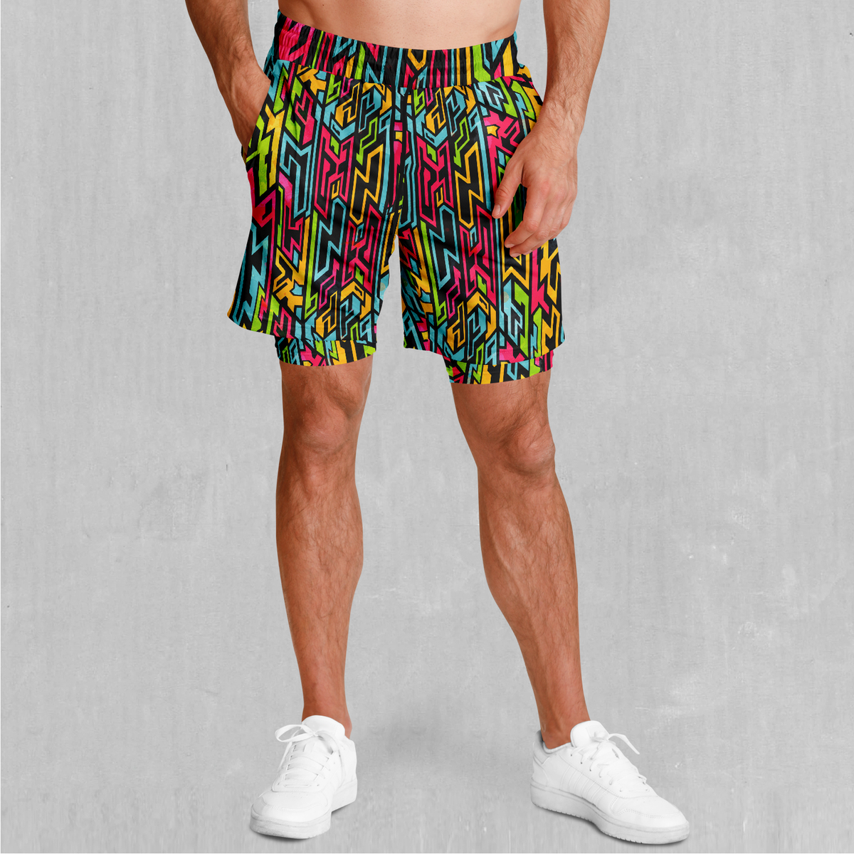 Street Jigsaw Men's 2 in 1 Shorts