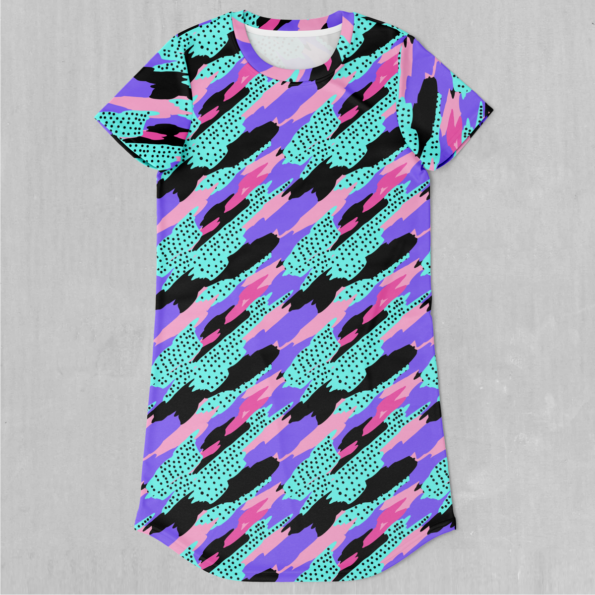 Vapor Camo T-Shirt Dress | Midi Shirt Dress | Festival Tshirt Dress XS Vapor Camo T-Shirt Dress | Midi Shirt Dress | Festival Tshirt Dress XS