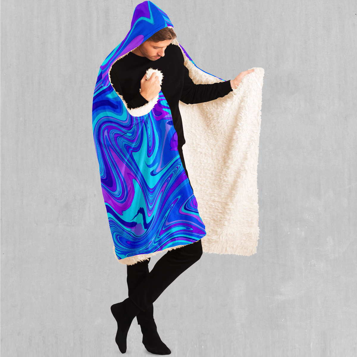 Vapor Drip Hooded Blanket - EDM Rave Clothing Festival Clothing Psychedelic Clothing