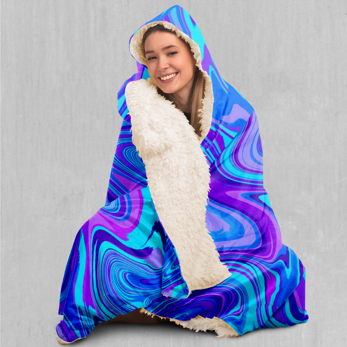 Vapor Drip Hooded Blanket - EDM Rave Clothing Festival Clothing Psychedelic Clothing