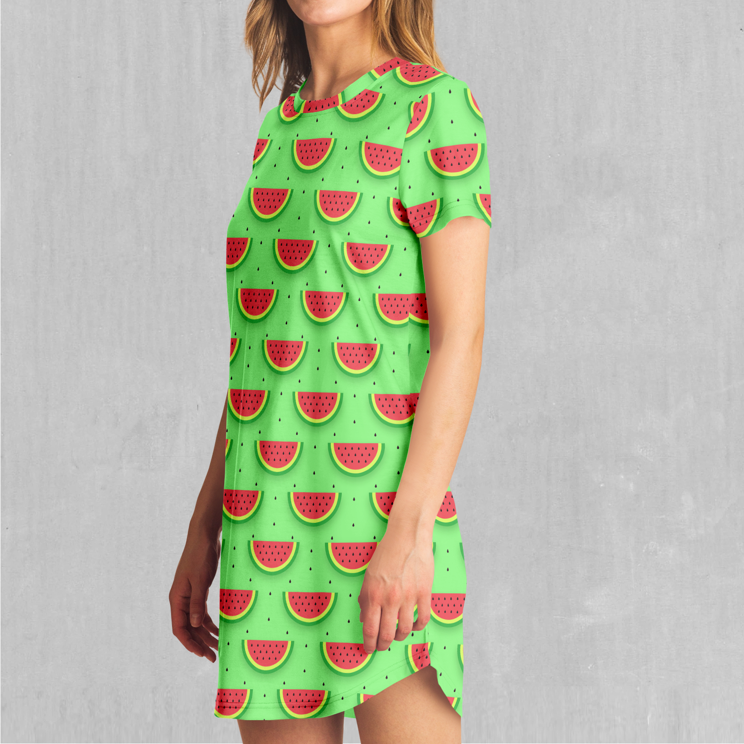 Watermelon T-Shirt Dress | Midi Shirt Dress | Festival Tshirt Dress - Azimuth Clothing Watermelon T-Shirt Dress | Midi Shirt Dress | Festival Tshirt Dress - Azimuth Clothing