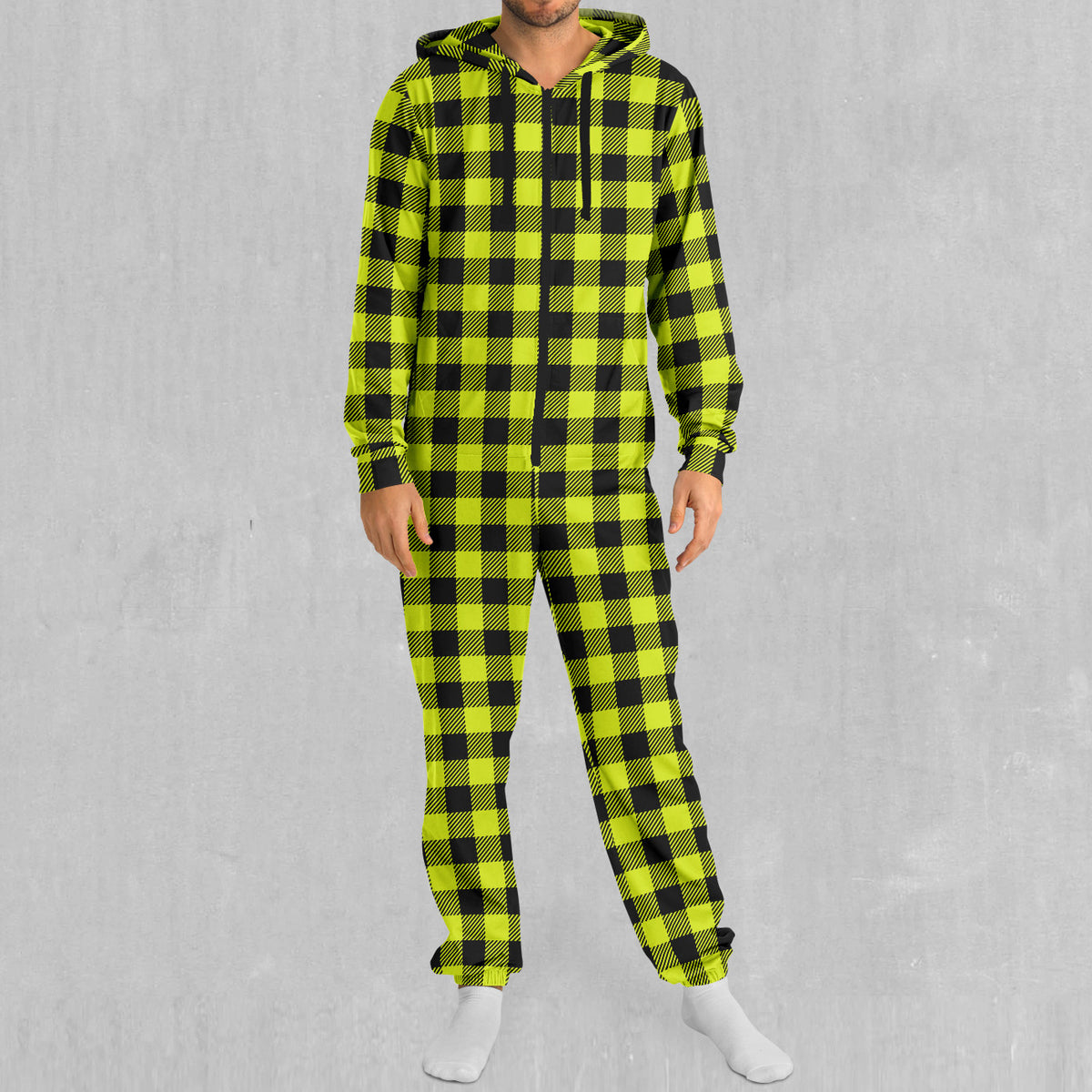 Yellow Checkered Plaid Jumpsuit