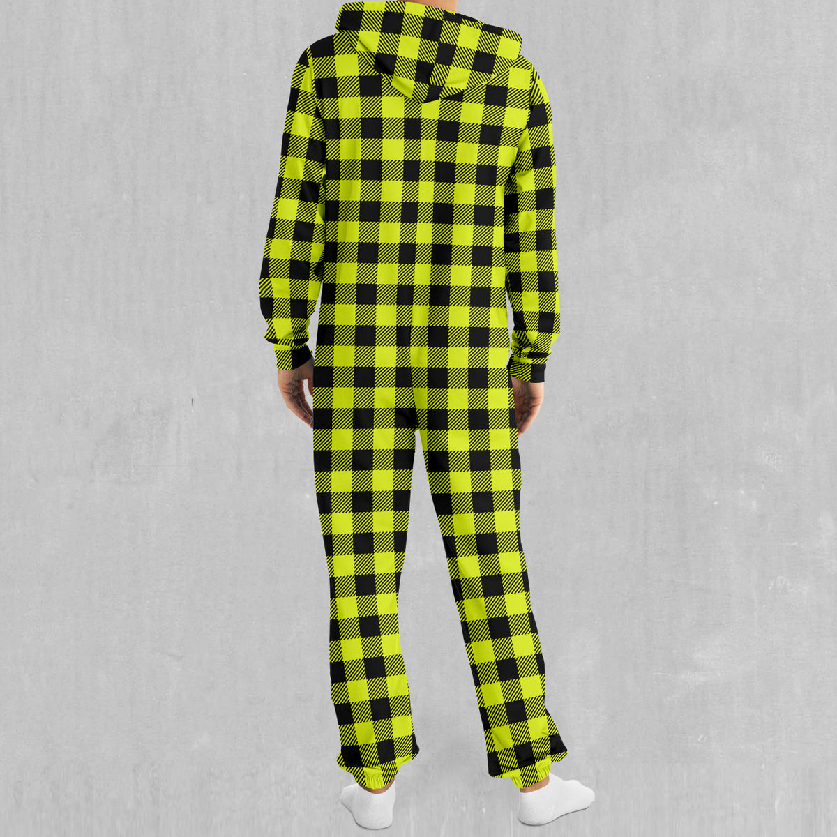 Yellow Checkered Plaid Jumpsuit
