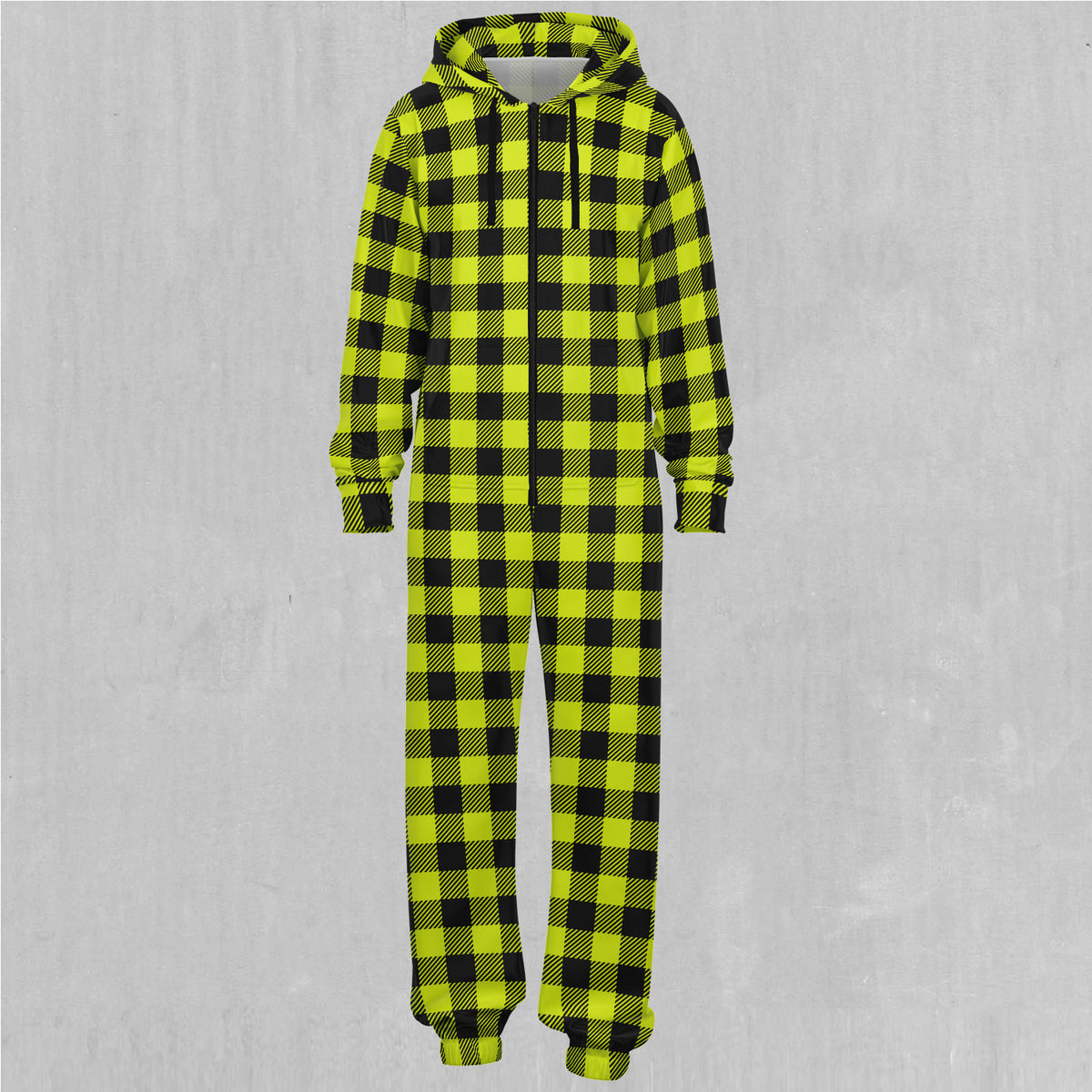 Yellow Checkered Plaid Jumpsuit