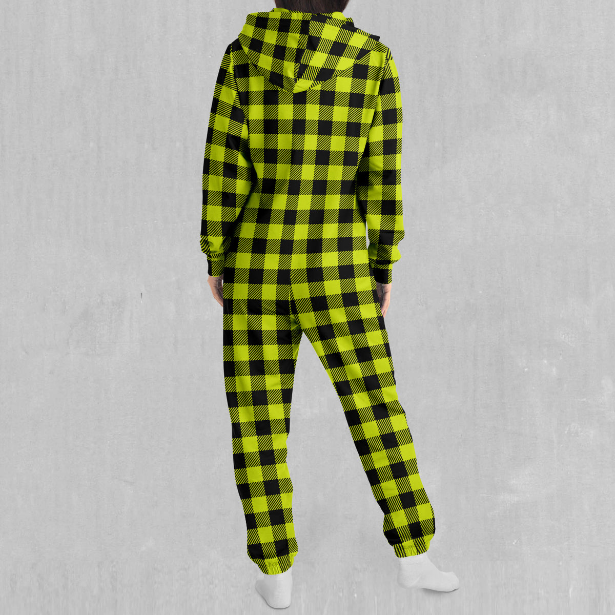 Yellow Checkered Plaid Jumpsuit