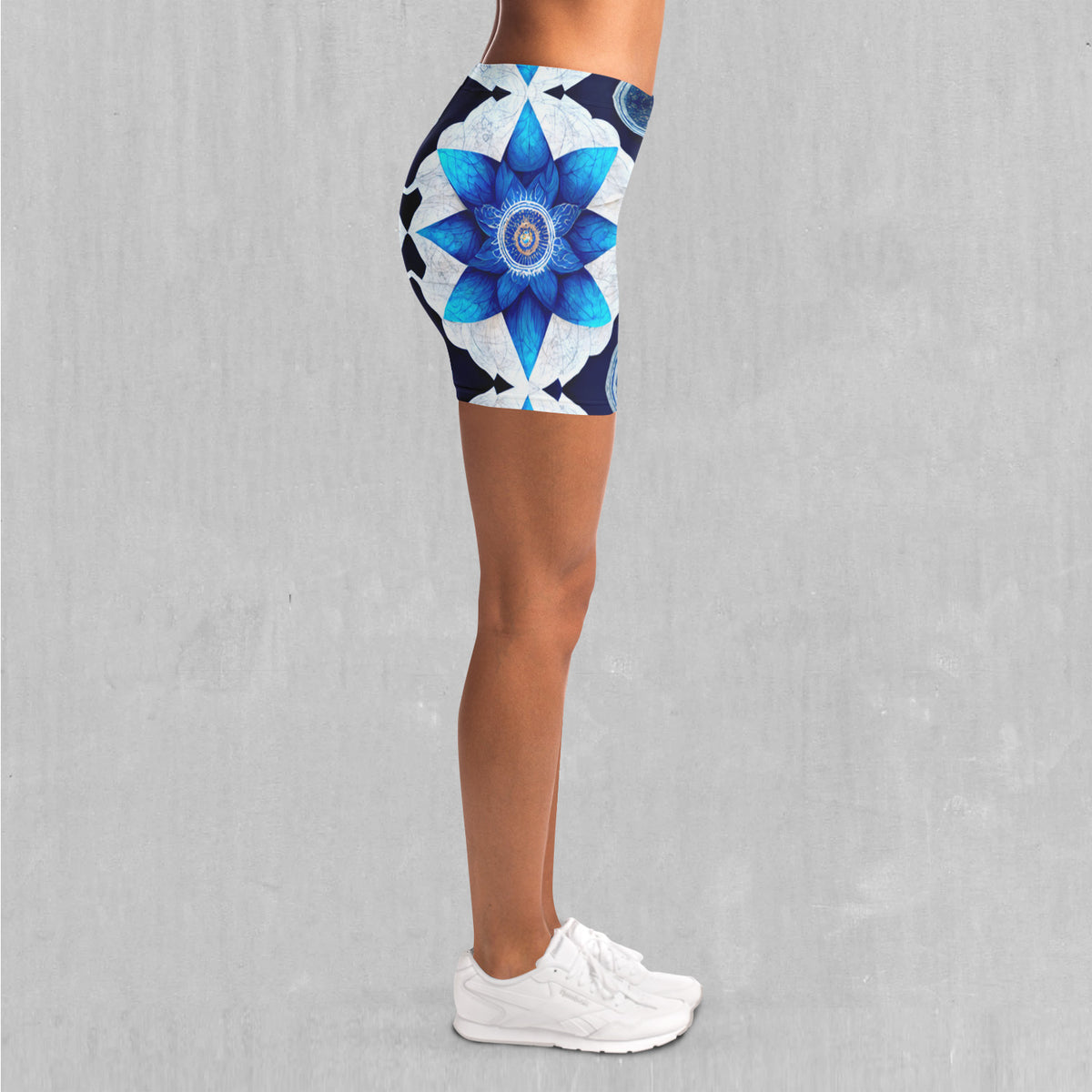 Delphinium Mandala Yoga Shorts