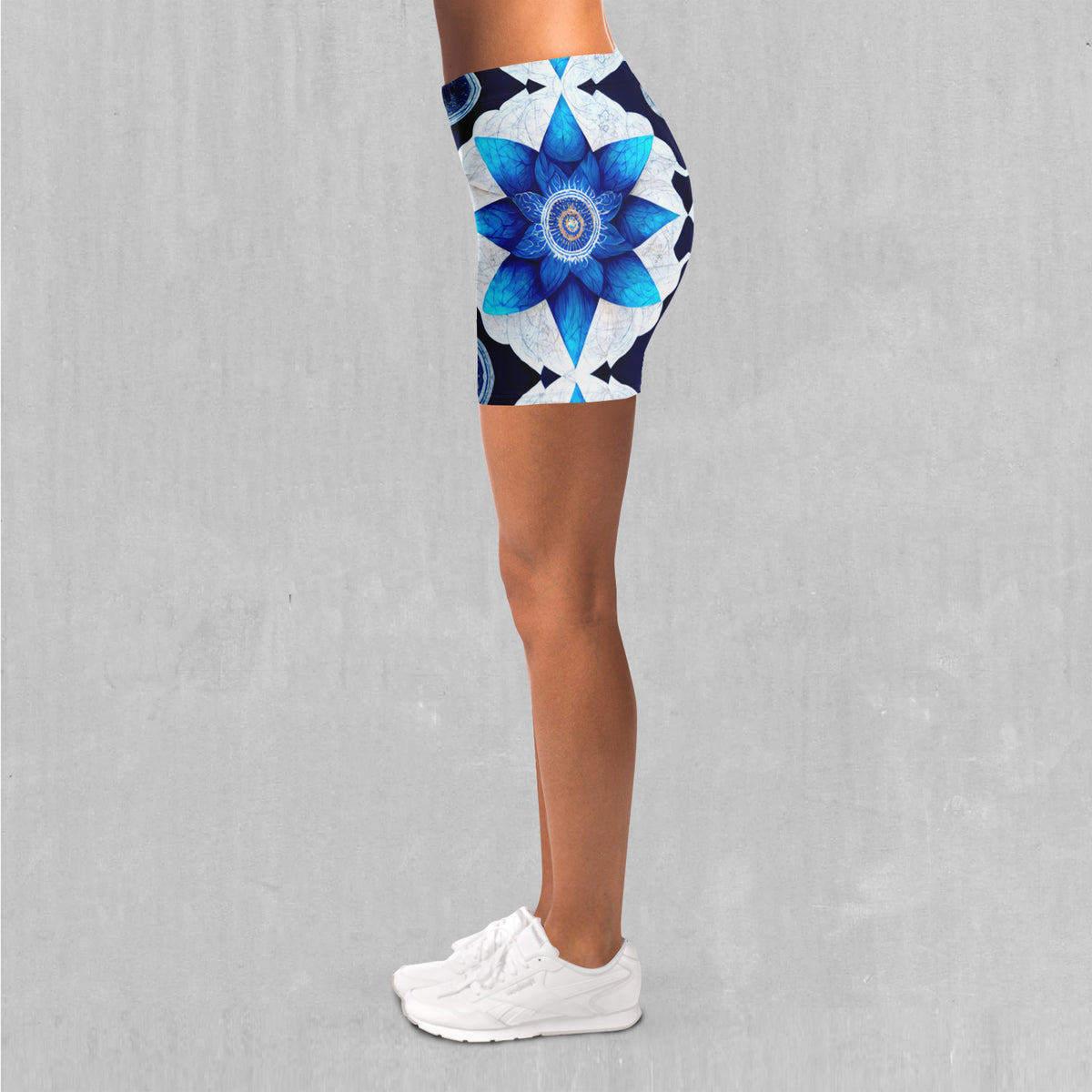 Delphinium Mandala Yoga Shorts