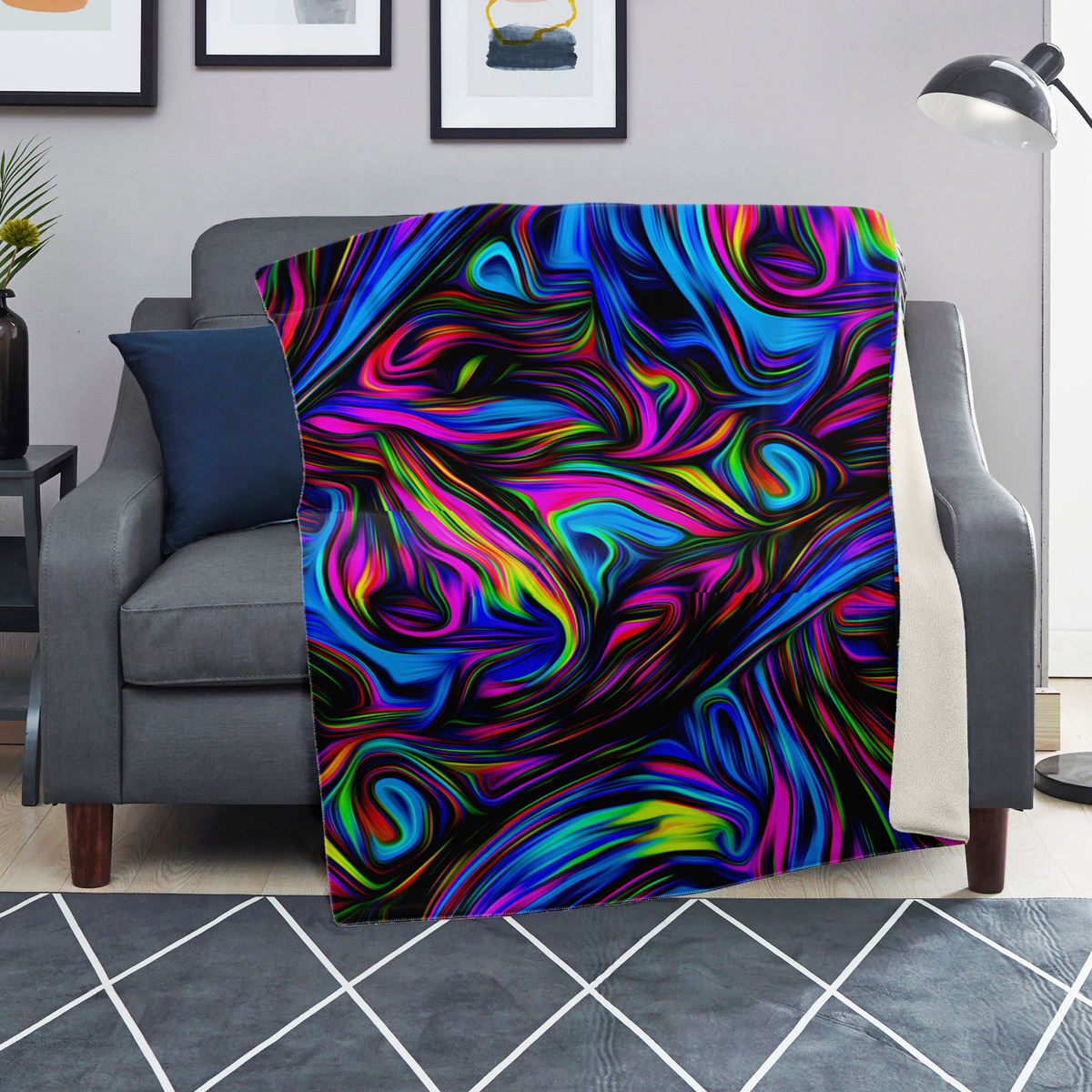 Psychedelic Waves Blanket